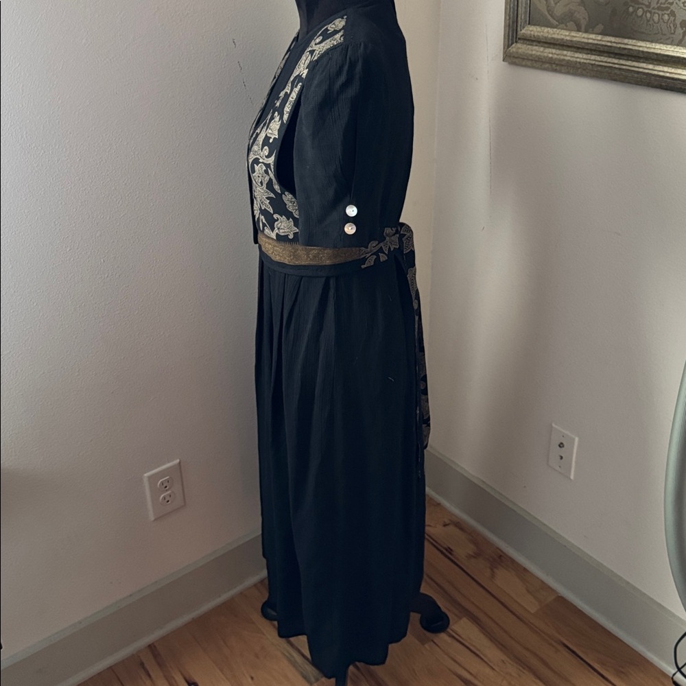 JBS‎ Ltd. Vintage Black tan vintage vest overlay Women's midi Dress Sz 8P - Picture 3 of 6